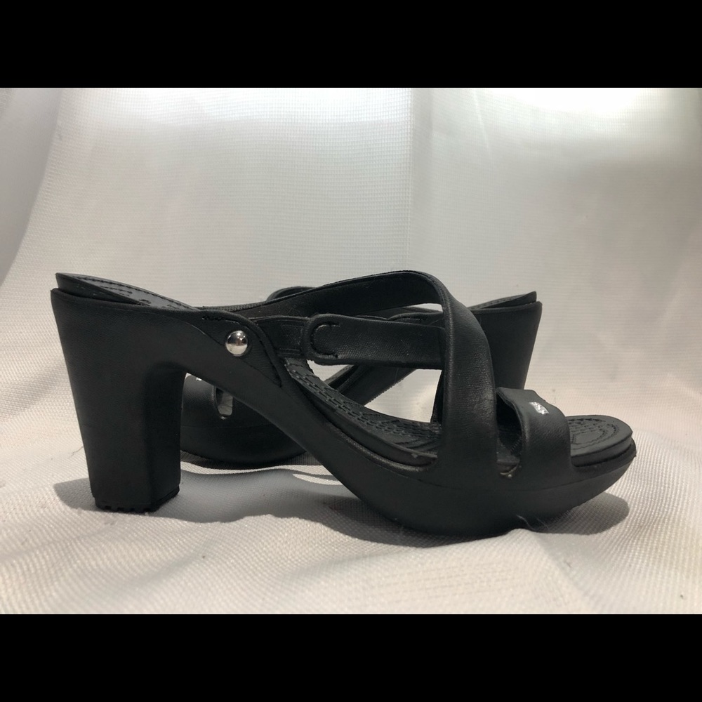 Black Crocs Wedges